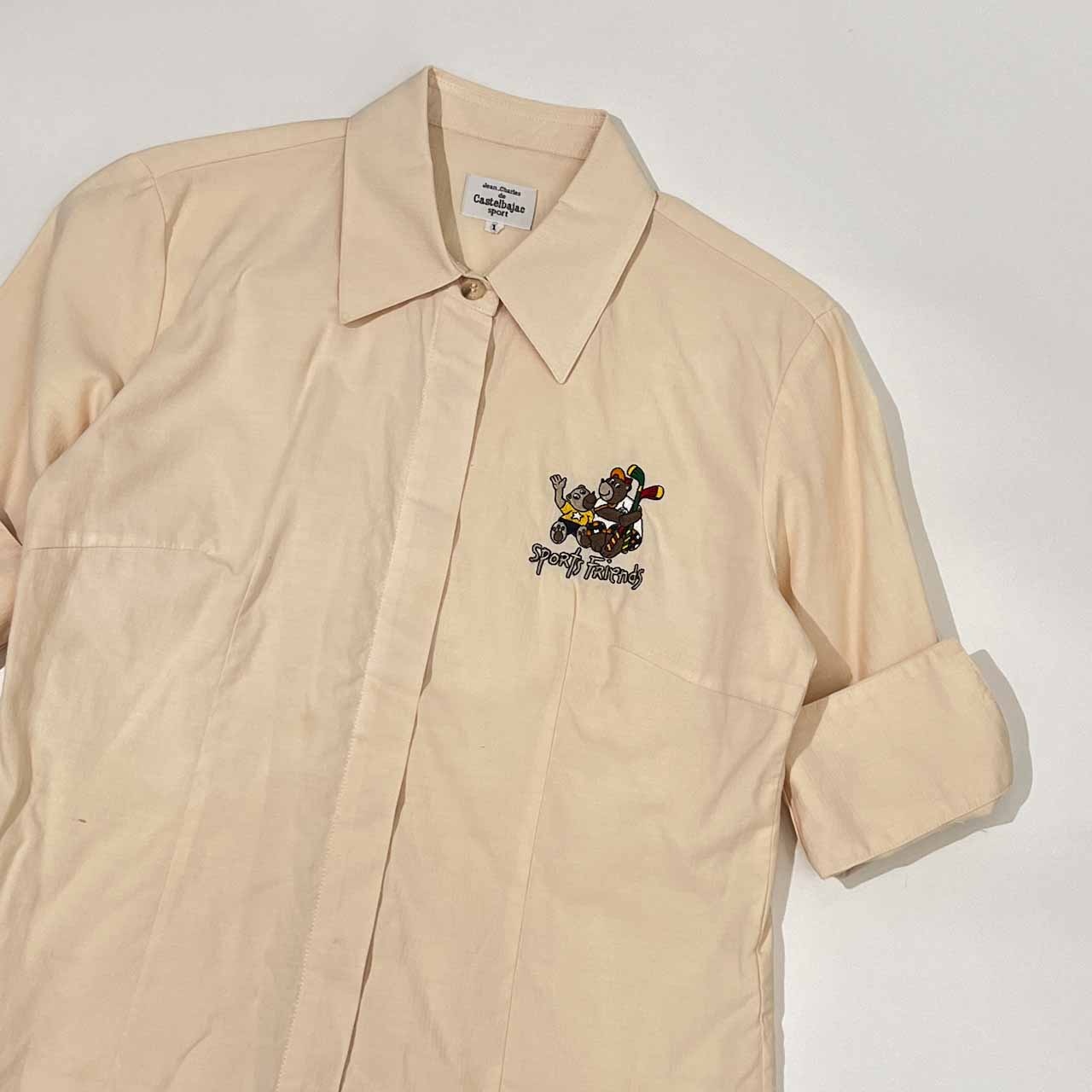 CASTELBAJAC SPOT カステルバジャック スポーツ 比翼 5分袖 シャツ 1/アイボリー系 レディース ゴルフ