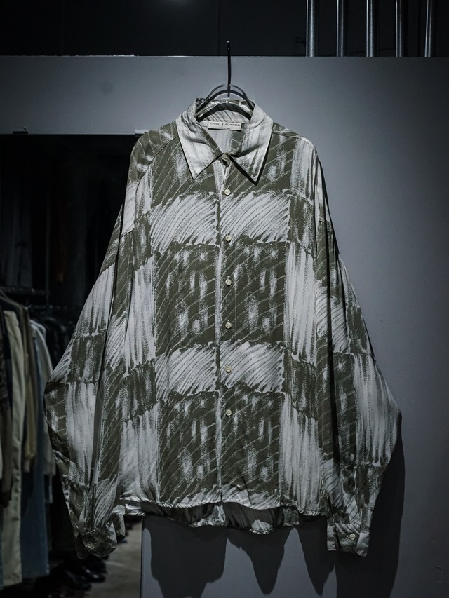 【add (C) vintage】"CALUGI E GIANNELLI" Abstract Pattern Vintage Loose Shirt