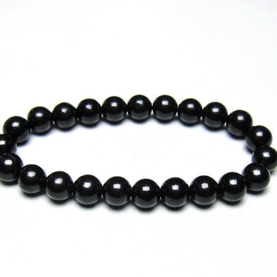 シュンガイト ブレスレット 8mm 一点物 メール便可 111-49694