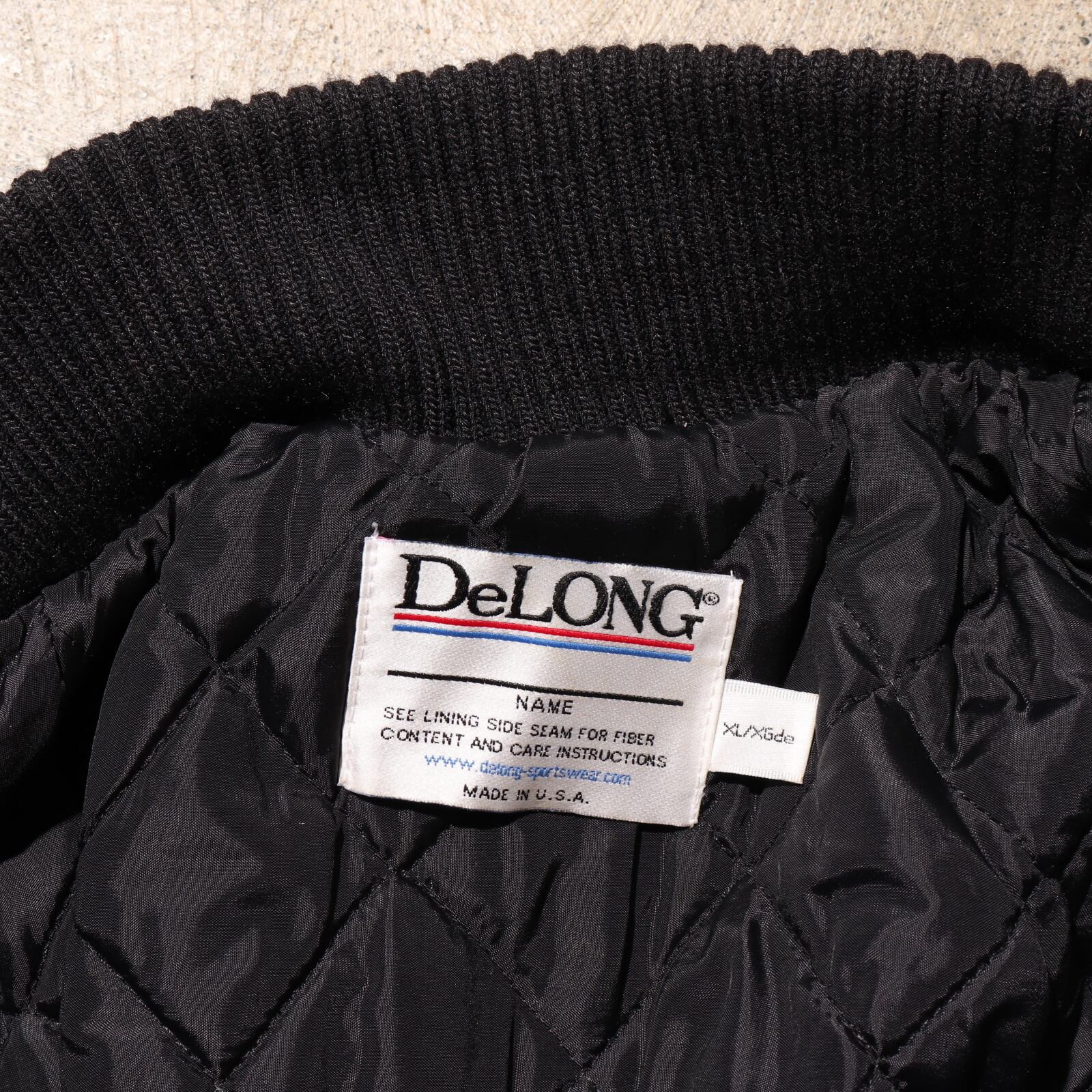 美品 XL USA 80s 90s DeLONG カウレザー ウール スタジャン デロング 