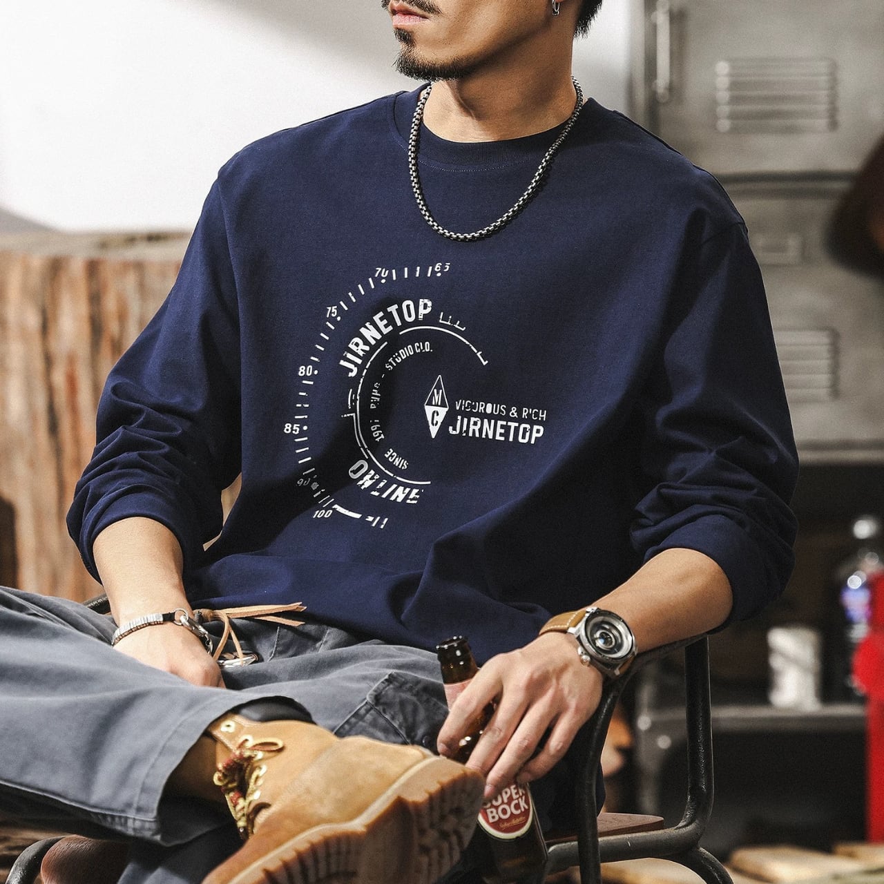 プリント レギュラーフィット プルオーバー カットソー 00596