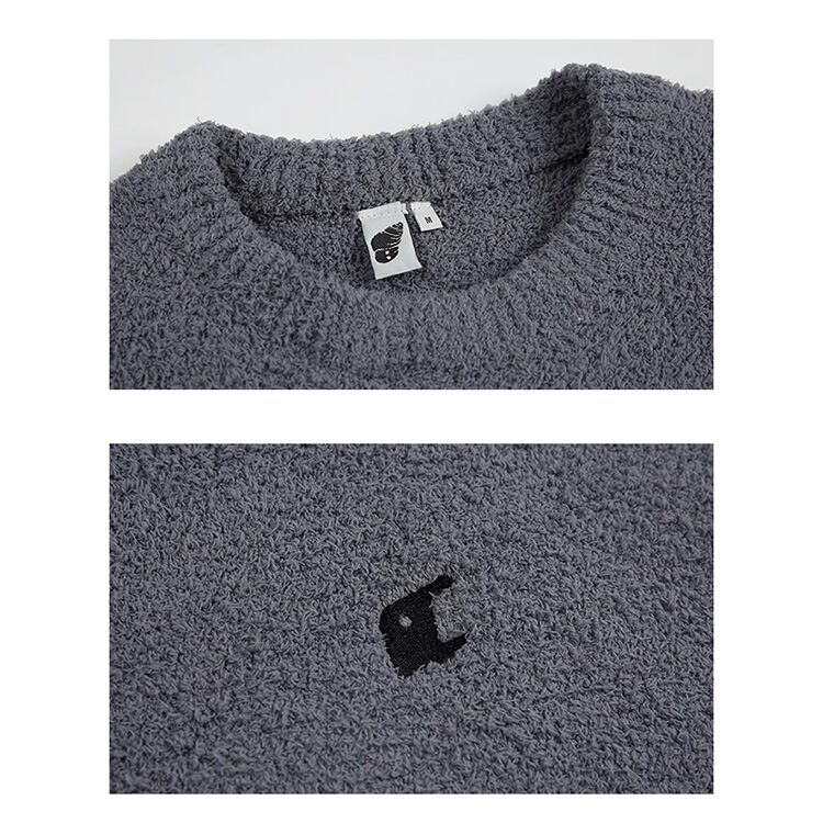 ★SINGLE-SIDED VELVET ROUND NECK SWEATER　　　A0834