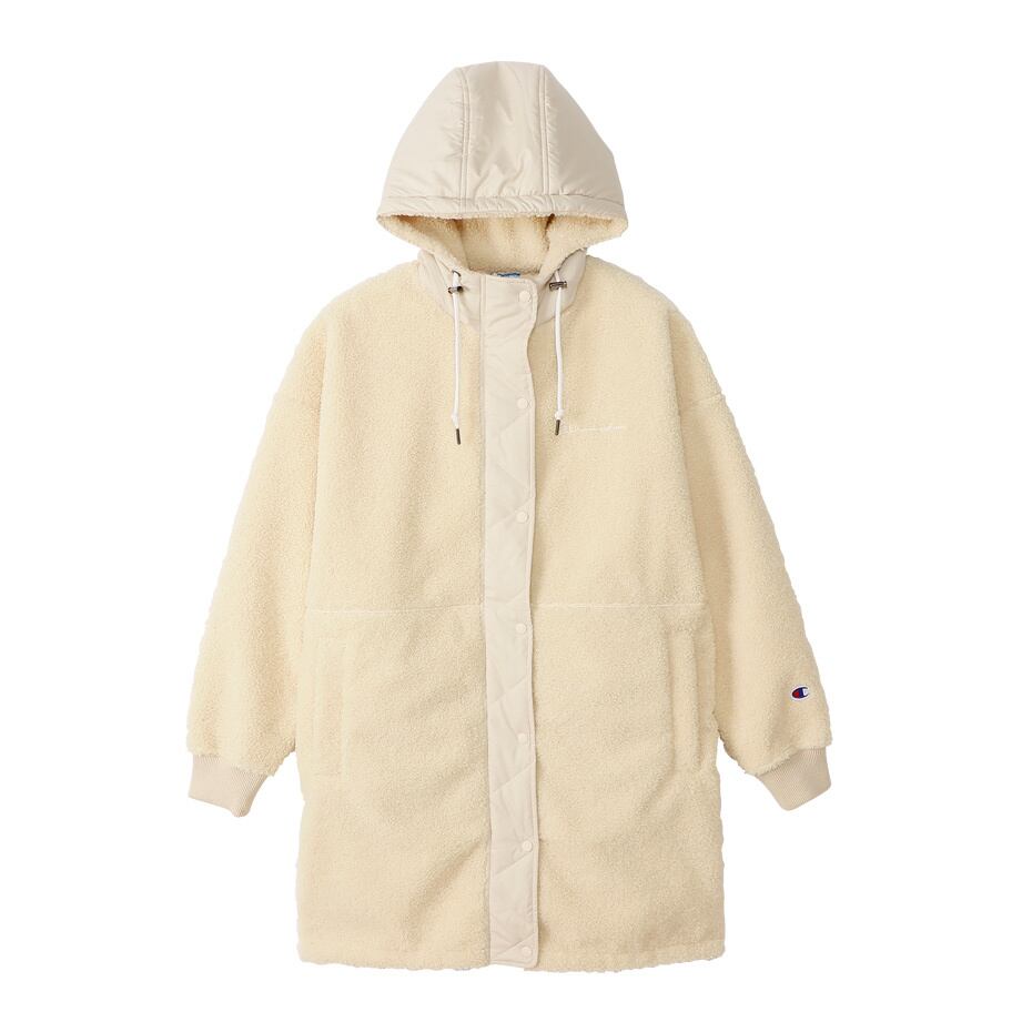 Champion(チャンピオン) レディース ボアフリース フーディ コート ベージュ CW-US603
