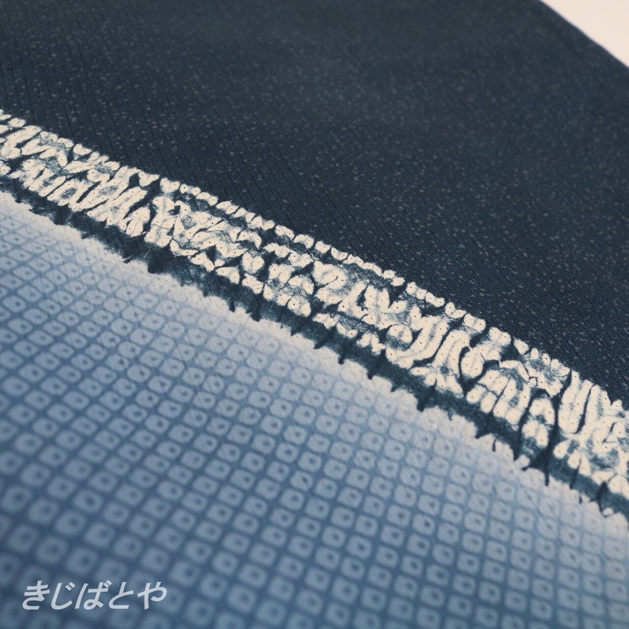 正絹　絽　絞り模様 正絹絽 藍に絞りの付け下げ | きじばとや
