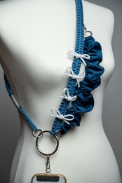 3way velour strap Navy