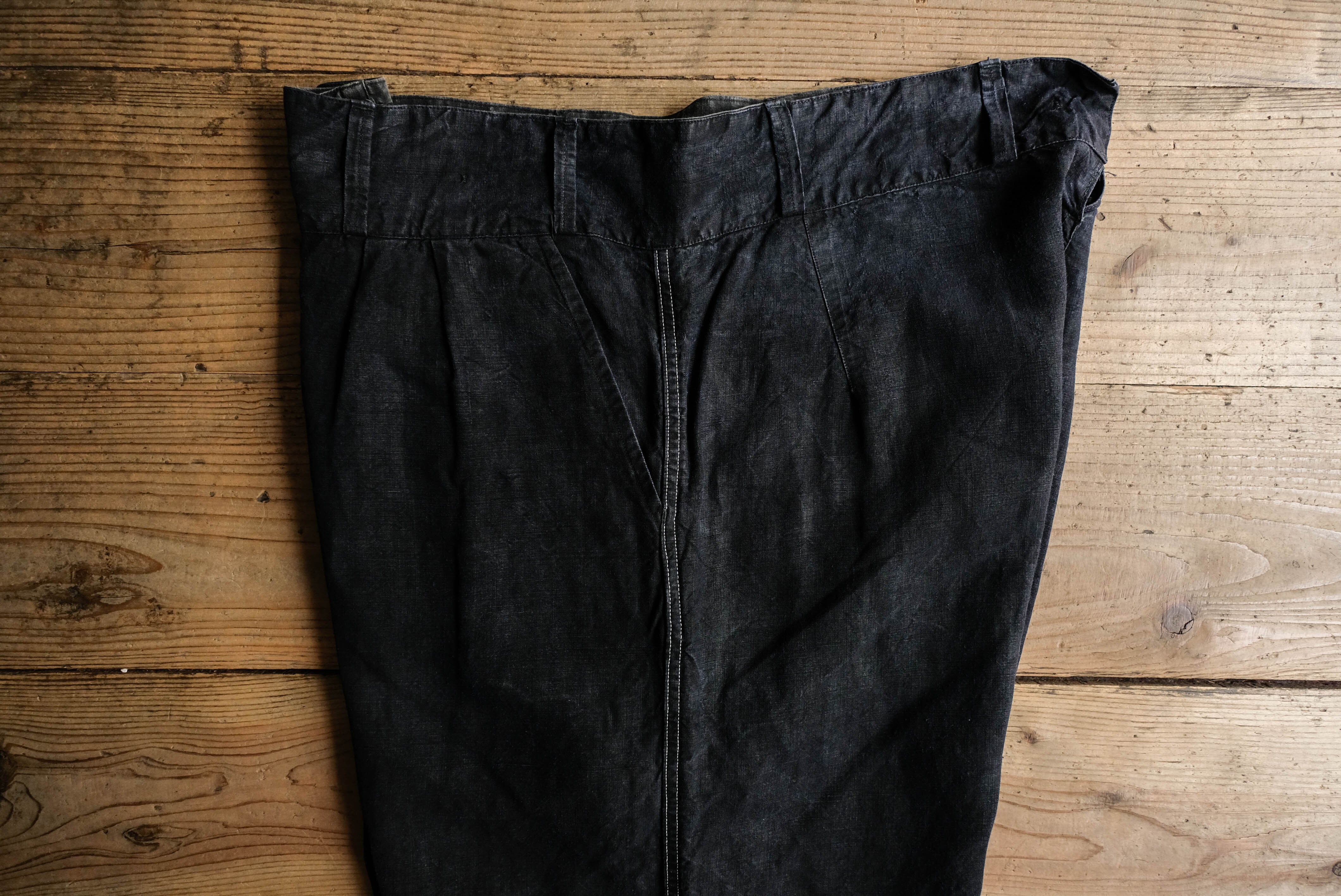 1940s フランス ブラックリネンのマキニョンパンツ | militaria 1940s フランス ブラックリネンのマキニョンパンツ | militaria