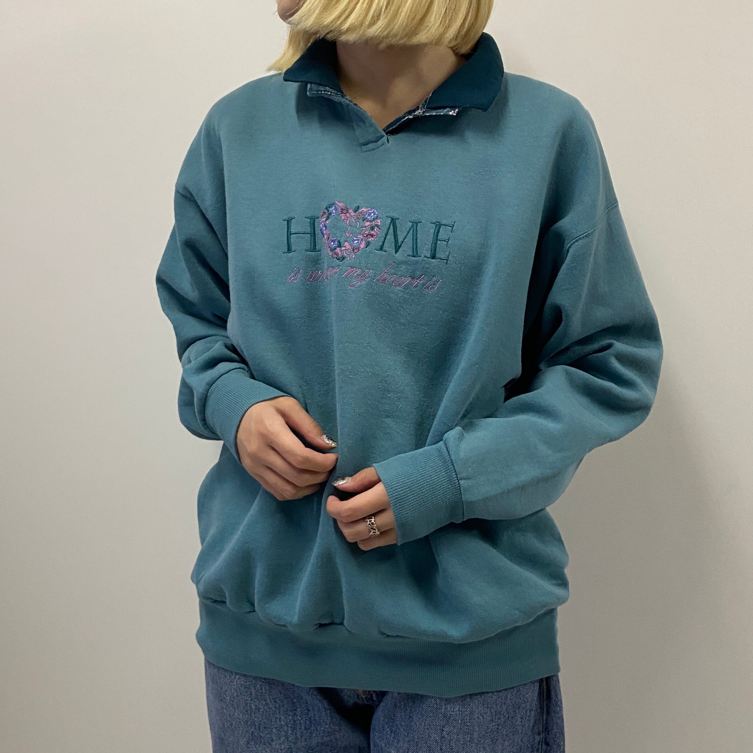 Brindar 80年代 90年代 花 ロゴ刺繡 襟付き スウェット トレーナー レディースxl相当 古着 くすみグリーン 緑色 80s 90s ヴィンテージ ビンテージ スウェット Cave 古着屋 公式 古着通販サイト Brindar 80年代 90年代 花 ロゴ刺繡 襟付き スウェット トレーナー レディースxl相当 古着 くすみグリーン 緑色 80s 90s ヴィンテージ ビンテージ スウェット Cave 古着屋 公式 古着通販サイト