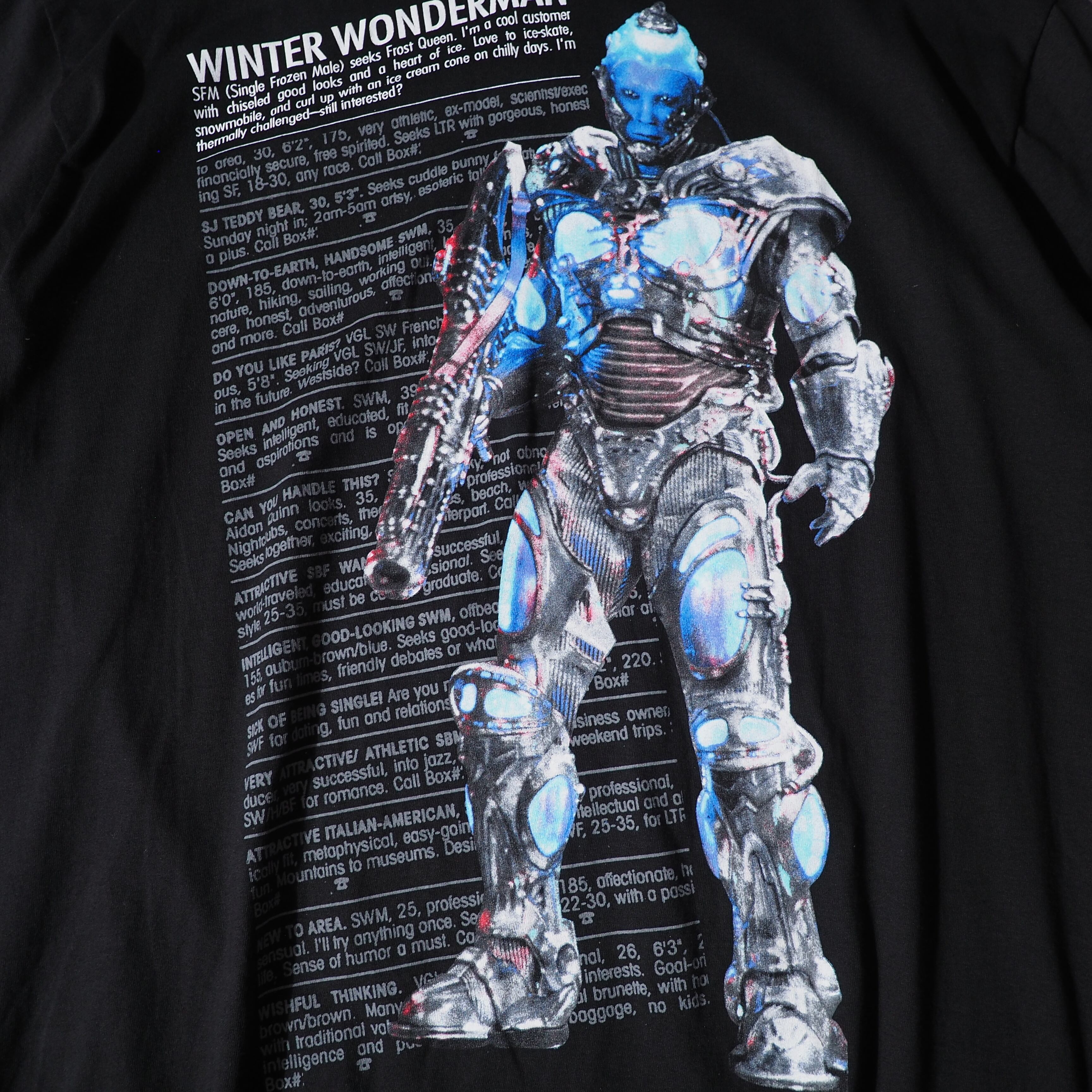 1997s ” Winter wonderman ” printed black loose Tee (made in Usa)