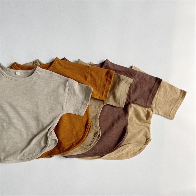 丸い裾のTシャツ・ナチュラルカラー5色