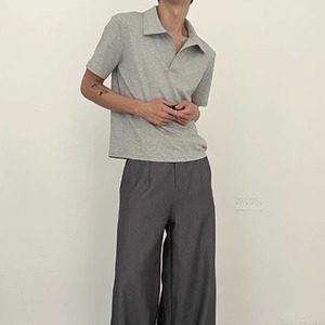 Vネック半袖ポロシャツ　0789