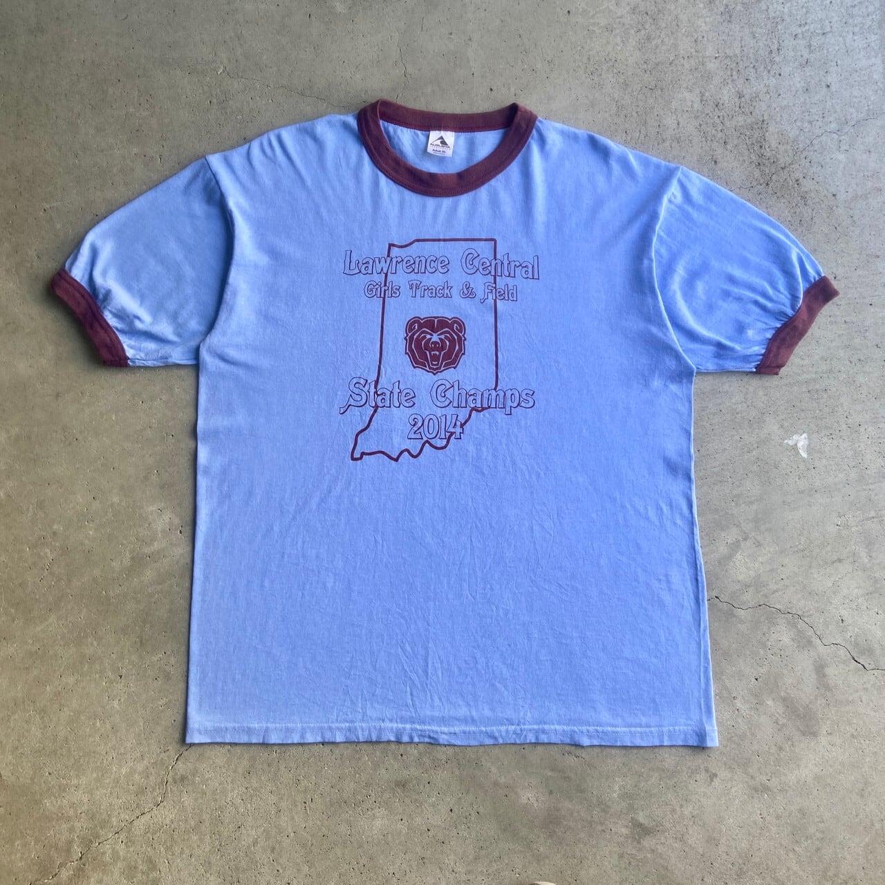 LAWRENCE CENTRAL カレッジ チームロゴ プリント リンガーTシャツ 