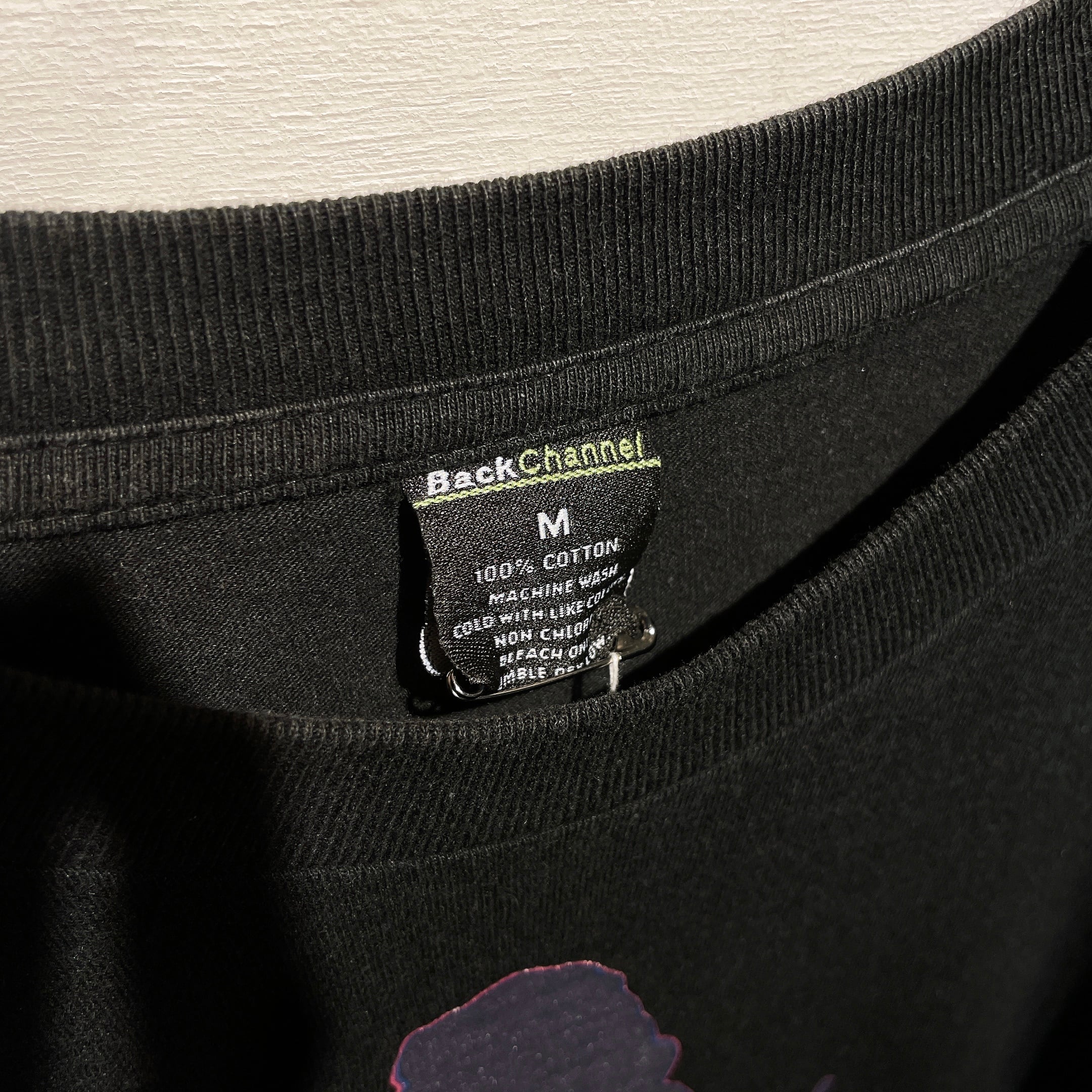 ” Back channel ” sexy girl printed black cotton Tee