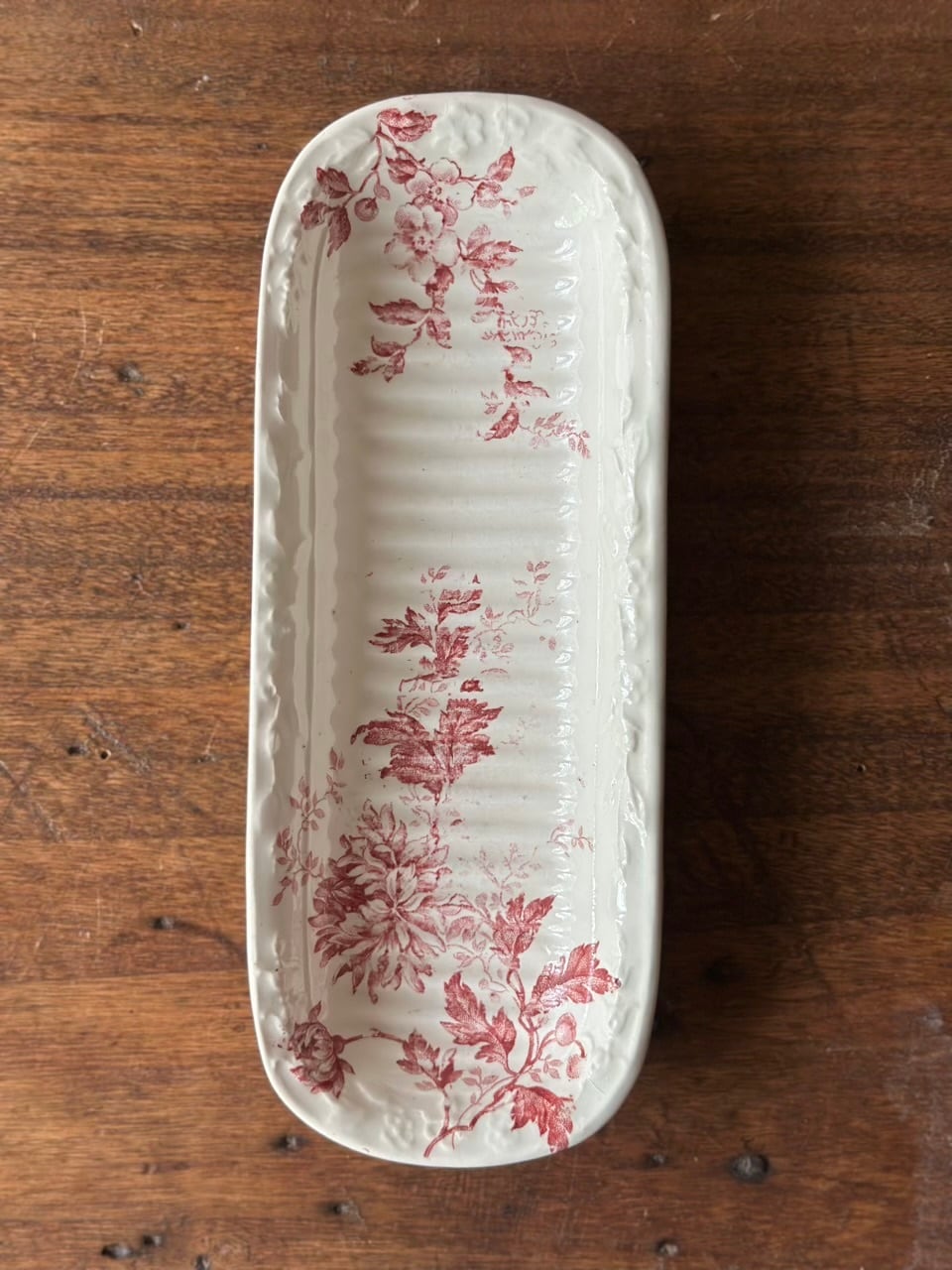 草花模様のソープディッシュ 石鹸トレイ | Brocante de La Cocotte