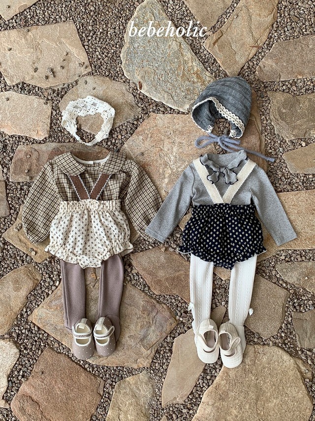 【予約/送料無料】bebeholic/leaf overall bloomer