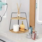 小物収納棚 コーナーラック 木製 ２段 幅35cm リビング収納 キッチン収納 ヴィンテージ おしゃれ 北欧