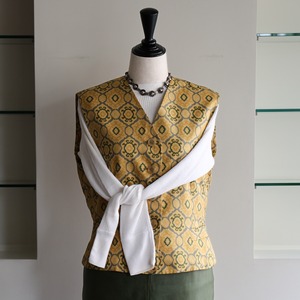 90s-00s Jil Sander Damask Silk Gilet