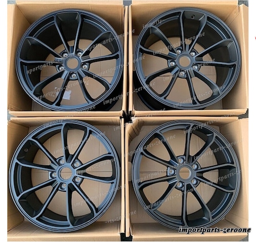 19インチ 新品マットブラック GT4 スタイル ホイール 2016+ ポルシェ ボクスター S 982 -BRN-12312