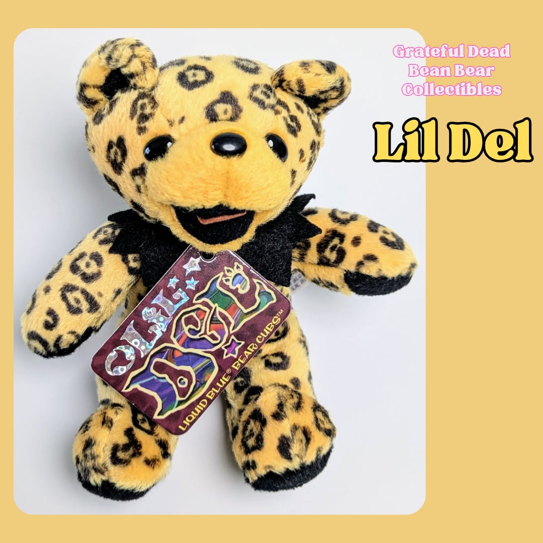 ☆DEADSTOCK / VINTAGE☆ 2001年製【 Grateful Dead（グレイトフルデッド）】5inch  5インチ / ヒョウ柄  Bean Bear / Lil Del リル・デル / シリーズA〚アメリカン雑貨 アメトイ〛