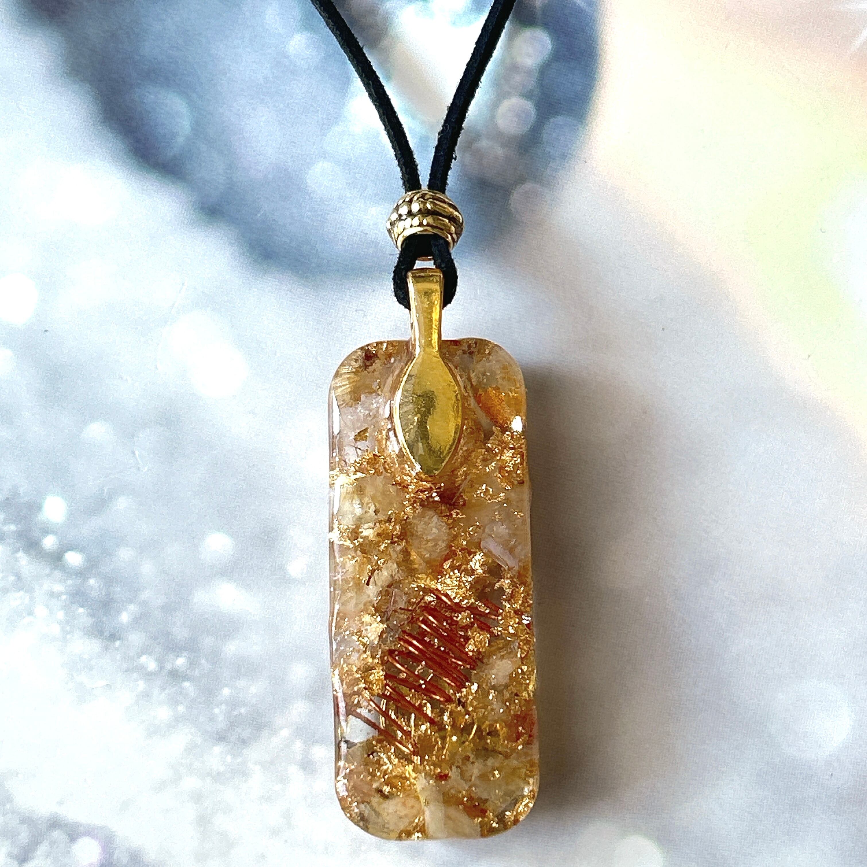 アメジスト ペンダント トップ K18 六角形 幸運✨オルゴナイト