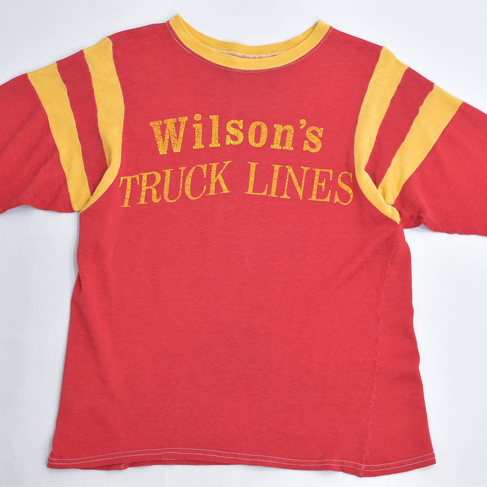 70s～ Wilson's TRUCK LINES ナイロン フットボールTシャツ