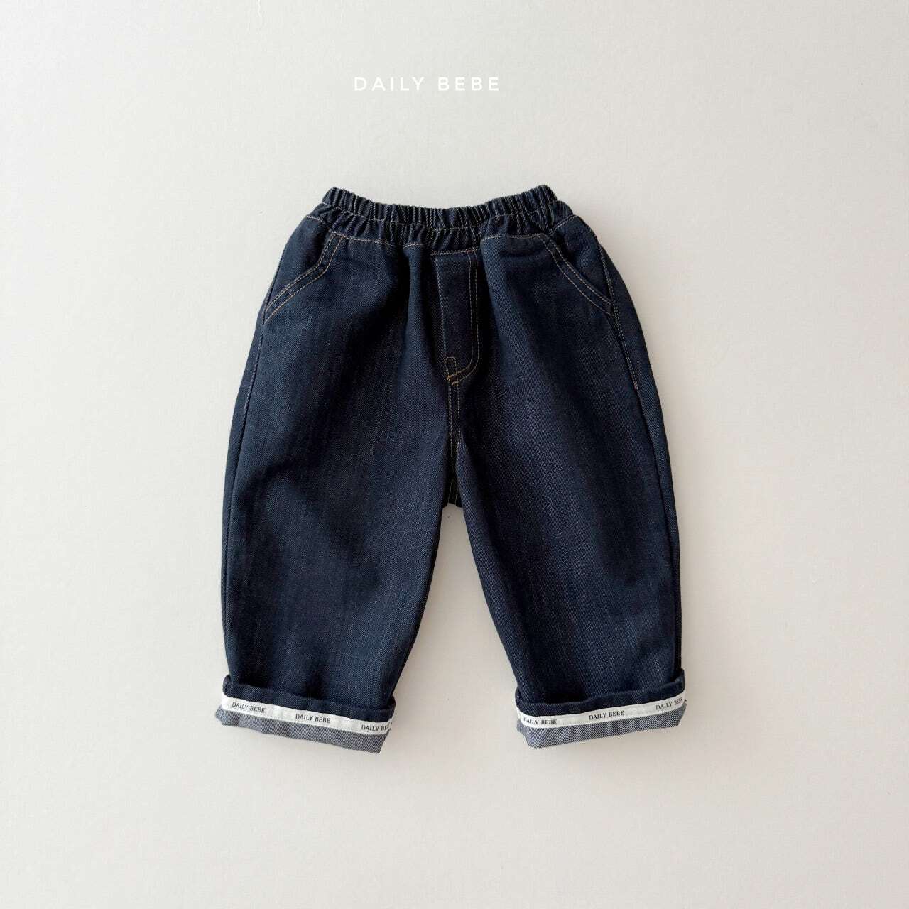 rolled-up raw denim【DAILYBEBE】※10月中旬発送予定
