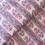 ブロックプリント生地【50cm単位】インド綿 ストライプ柄 白×ピンク×くすみブルー #31670-WT3