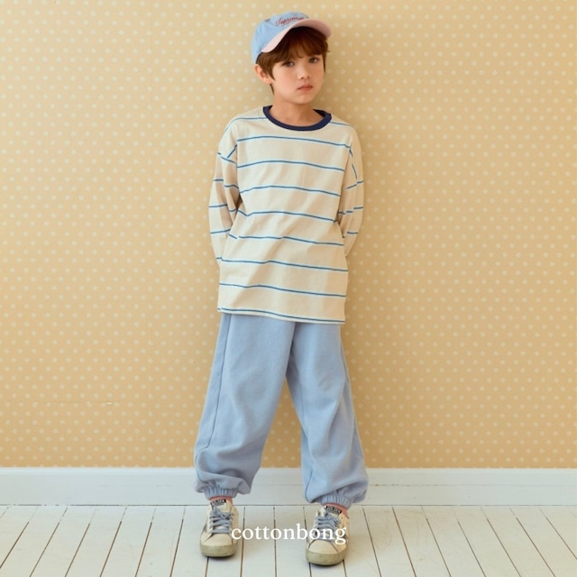 《予約》送料無料【cottonbong】Pudding Striped T-shirt