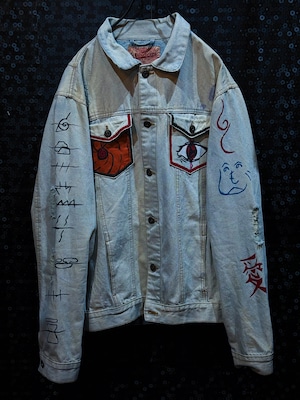 【ÆIEM】"NARUTO"vintage remake ring eye and swirl art denim jacket