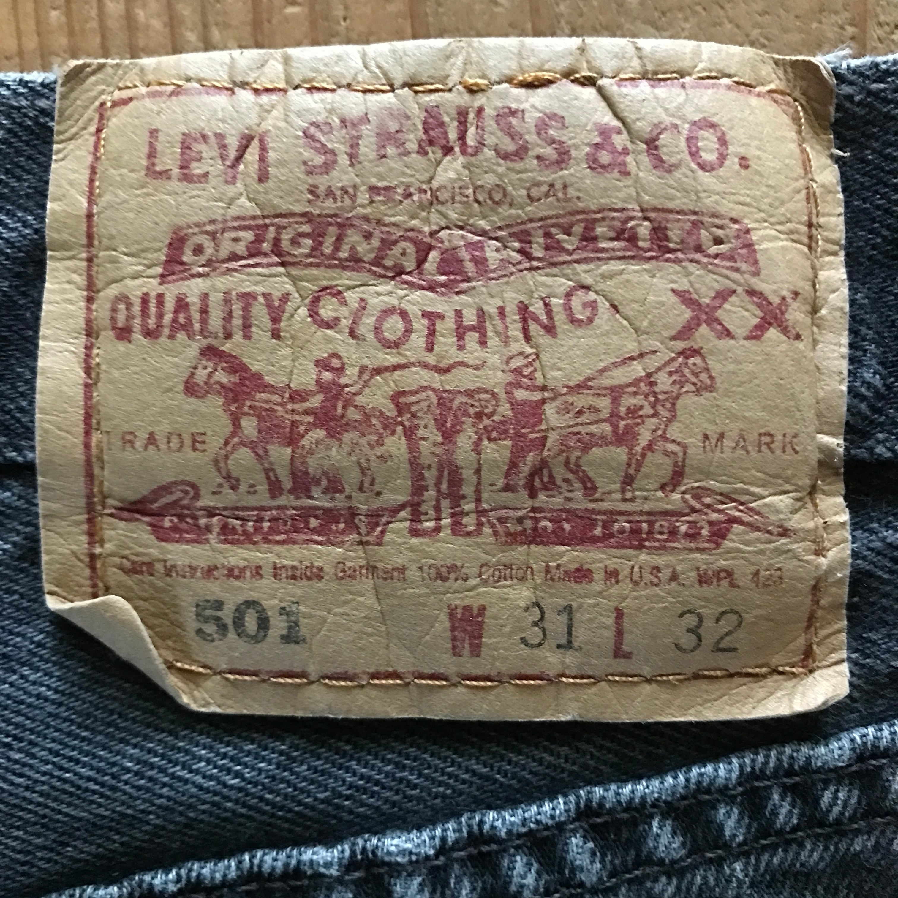 90's Levi's 501 ブラック デニムパンツ 表記(31×32) made in USA