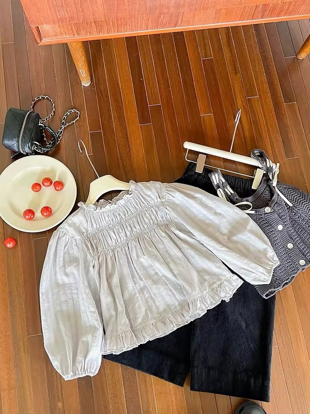 【取寄】1枚は持っておきたいフリルギャザーブラウス