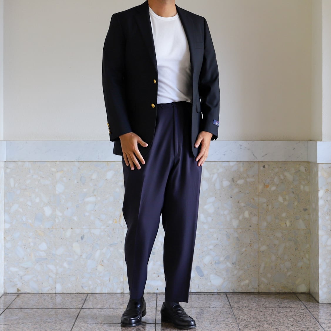 美品　カナダ製　ブルックスブラザーズ　紺ブレ　ブレザー　ロロピアーナ 未使用】BROOKS BROTHERS Loro Piana wool Navy blazer madison size39