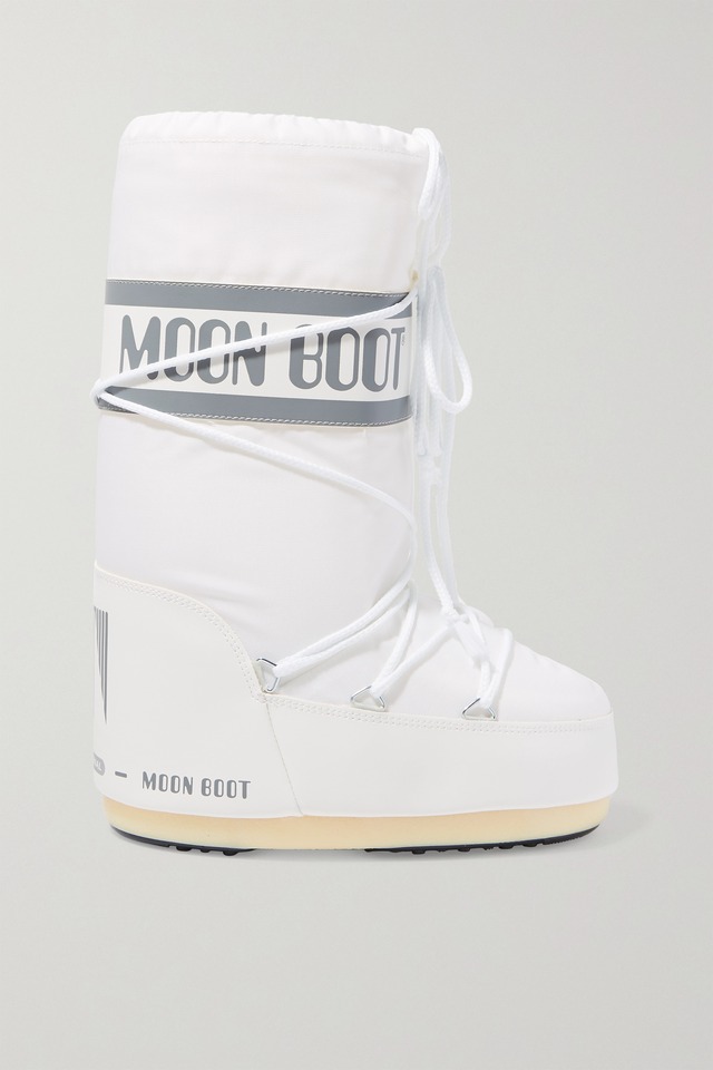 【MOON BOOT】 shearling and suede snow ブーツ 220100066