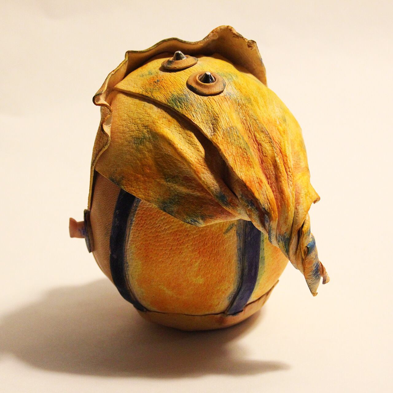 アートだるま 焔 - 黄鬼 達磨 ≪ 愛でだるま ≫ YellowFlame - ONI Daruma , Medium