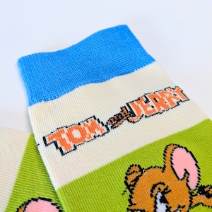 ♧【 crew socks / クルーソックス 】Tom and Jerry ( トムとジェリー ) / トムジェリ / 靴下 / フリーサイズ〚アメリカン雑貨 アメトイ〛