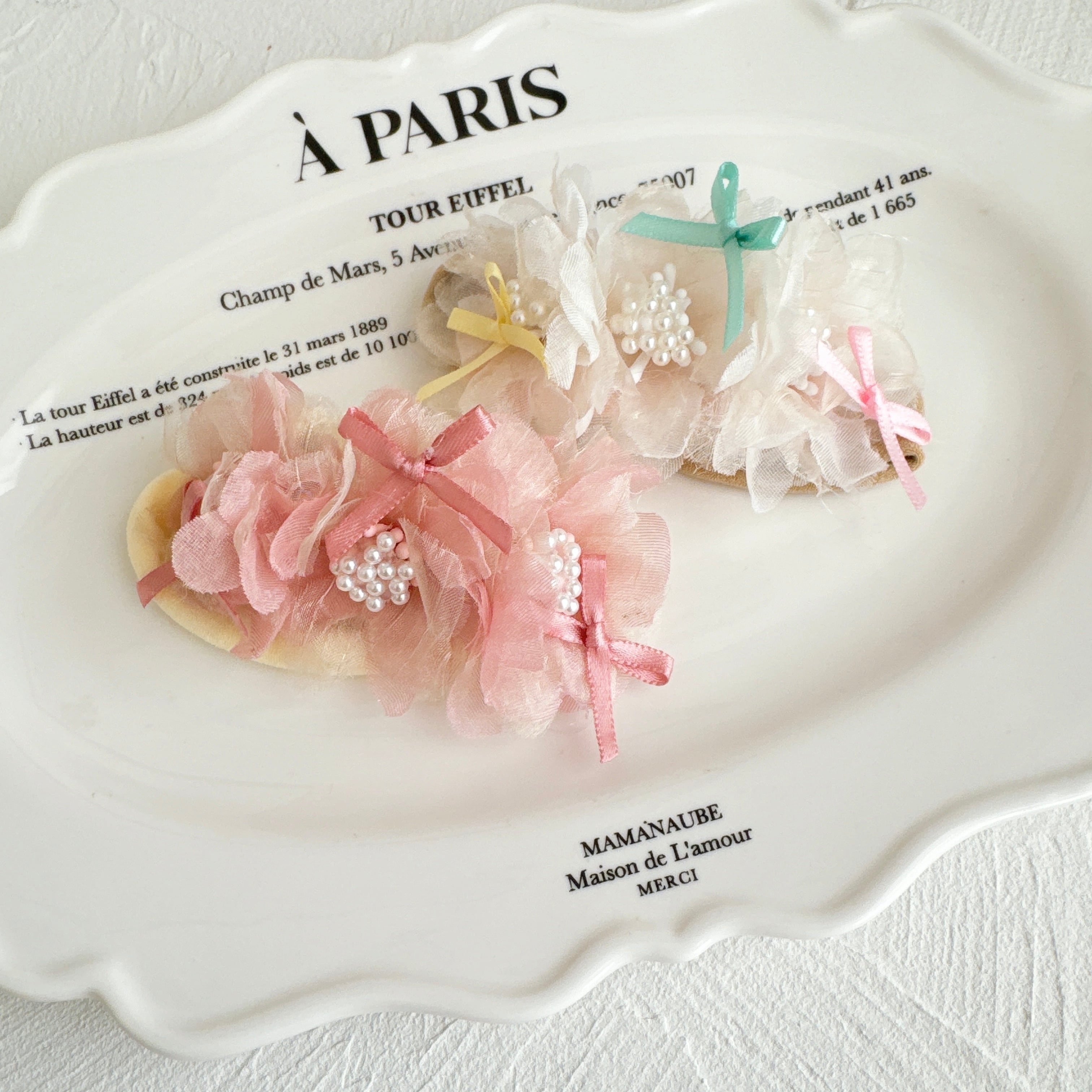 シフォンフラワーヘアバンド