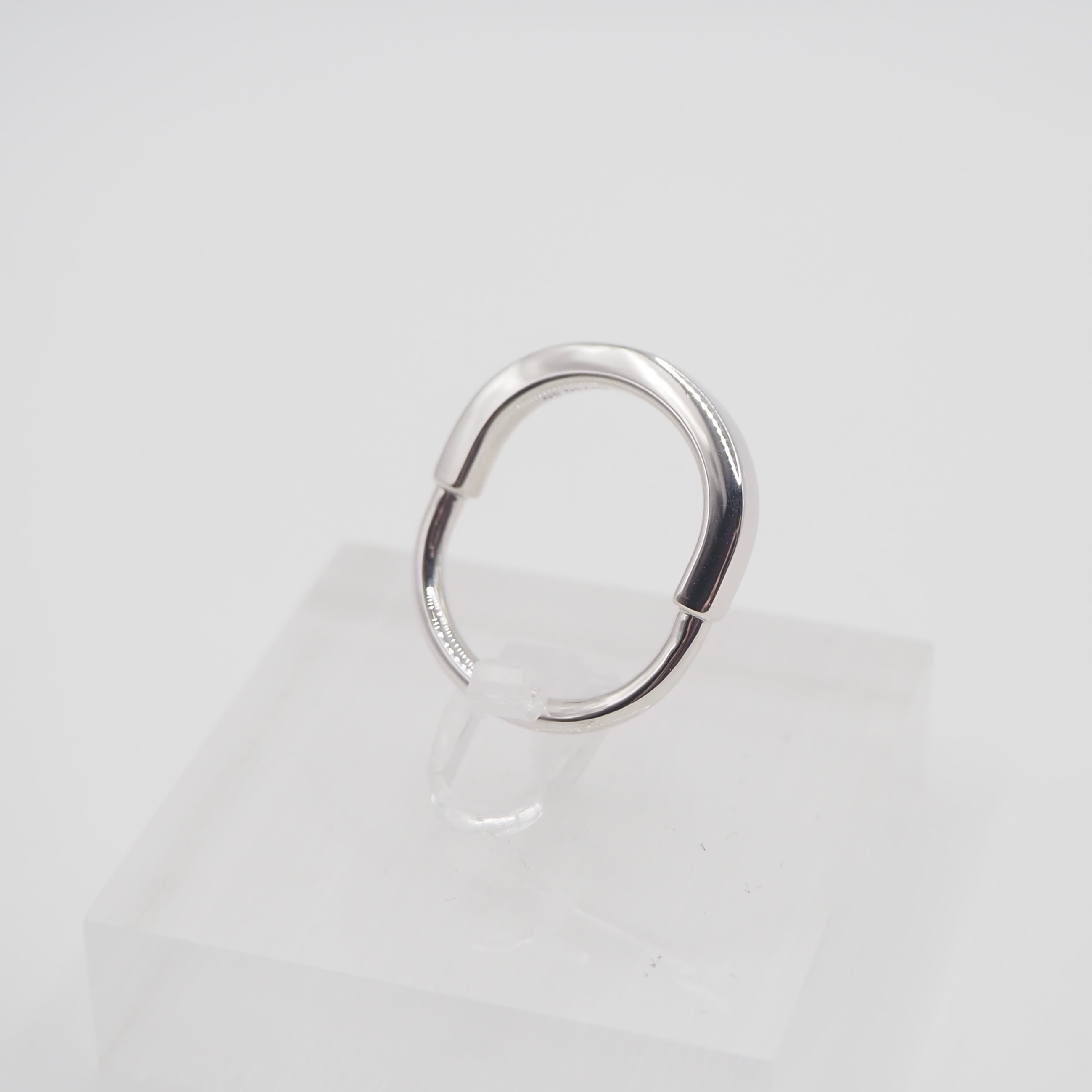 現行品】Tiffany&Co. 約14号 ロック リング K18 ホワイトゴールド