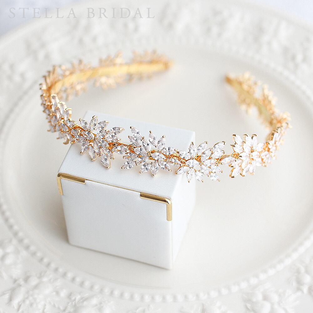 受注生産品】キュービックジルコニア ウェディングヘッドジュエリー