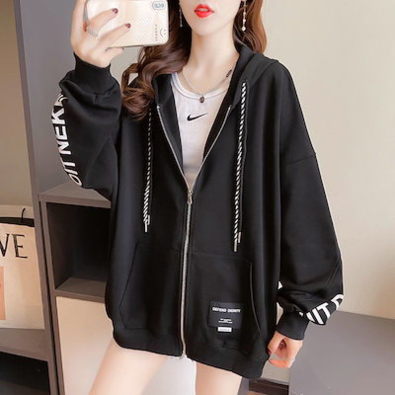 秋 パーカー レディース 秋アウター ゆったり長袖 トップス oversize 
