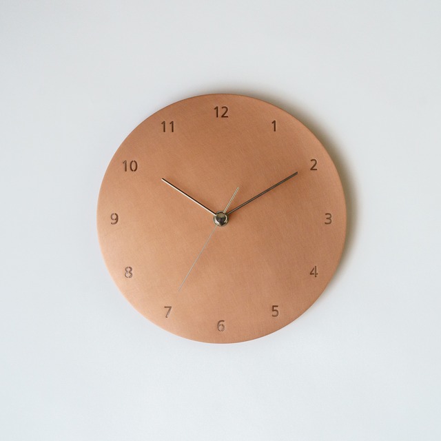 minimal wall clock 220 _ number / copper　壁掛け時計 220 数字 / 銅