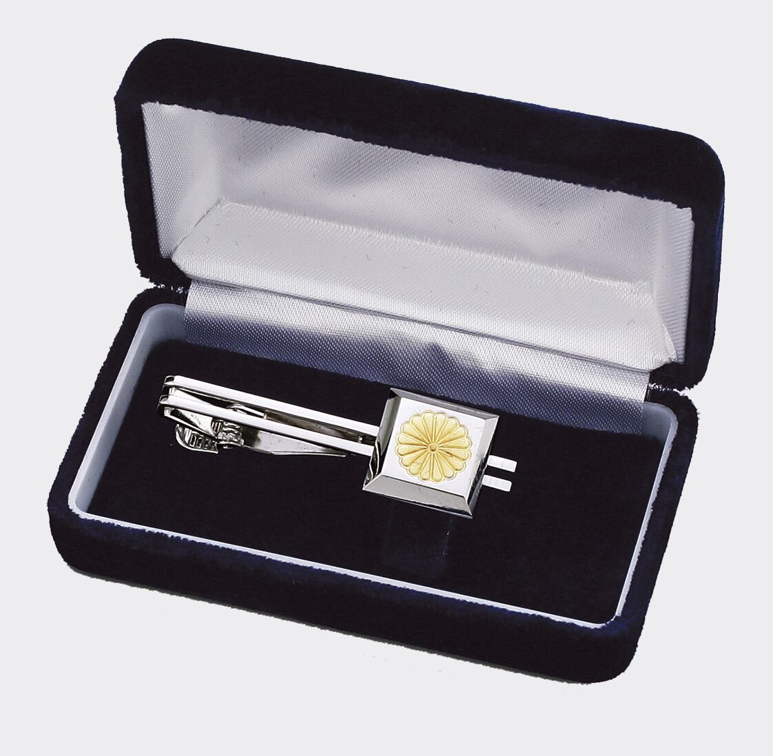 菊花紋タイ止 銀仕上 四角