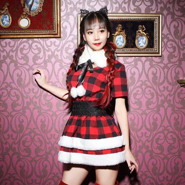 【日本発送】レディース セクシー サンタコスプレ サンタコス 4点セット YN1039