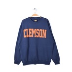 90s クリムゾン大学 USA製 ヴィンテージスウェット カレッジプリント TSI 紺 ネイビー CLEMSON メンズXL アメカジ 古着 @CF0713