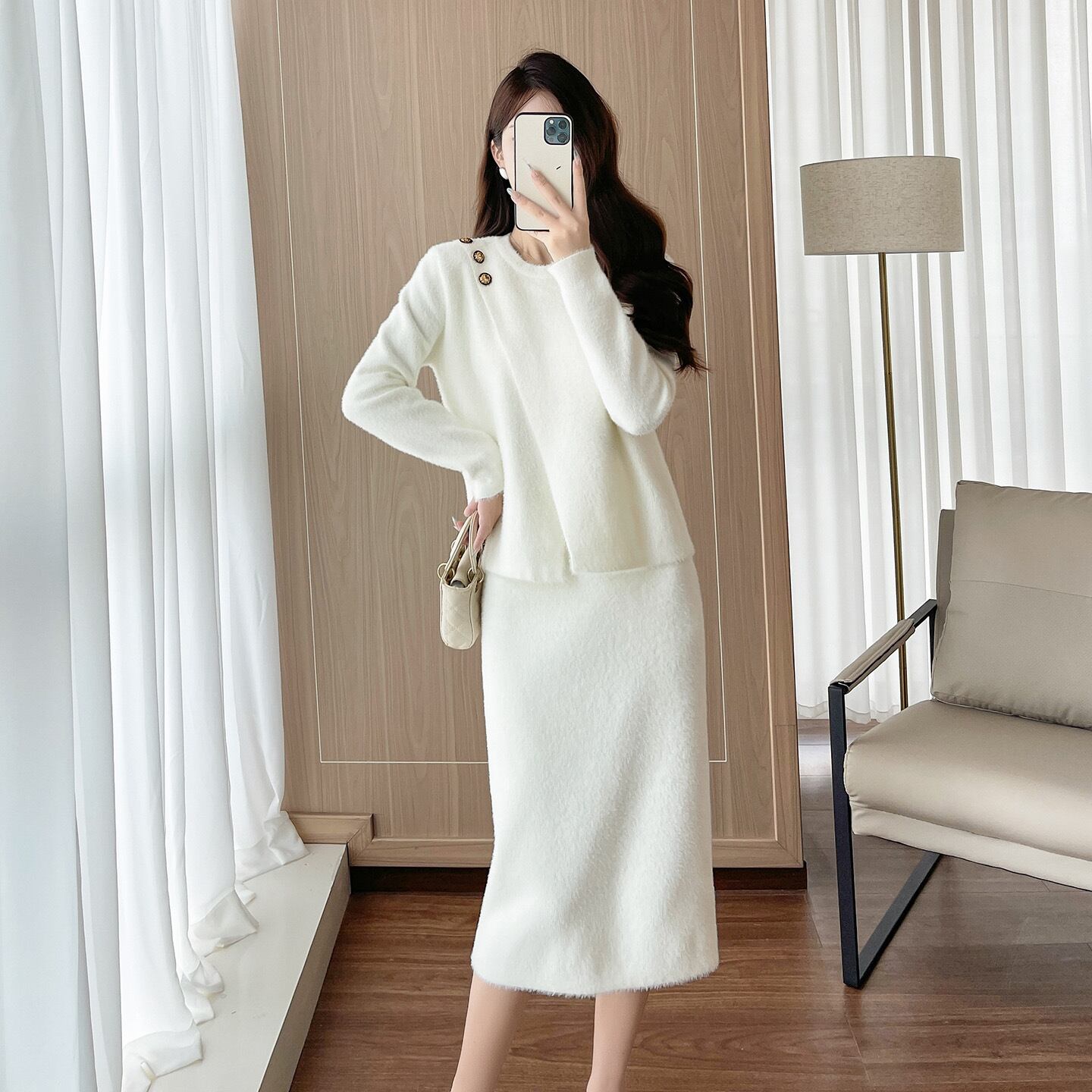 【set】ニットセーター×スカートセット K0534