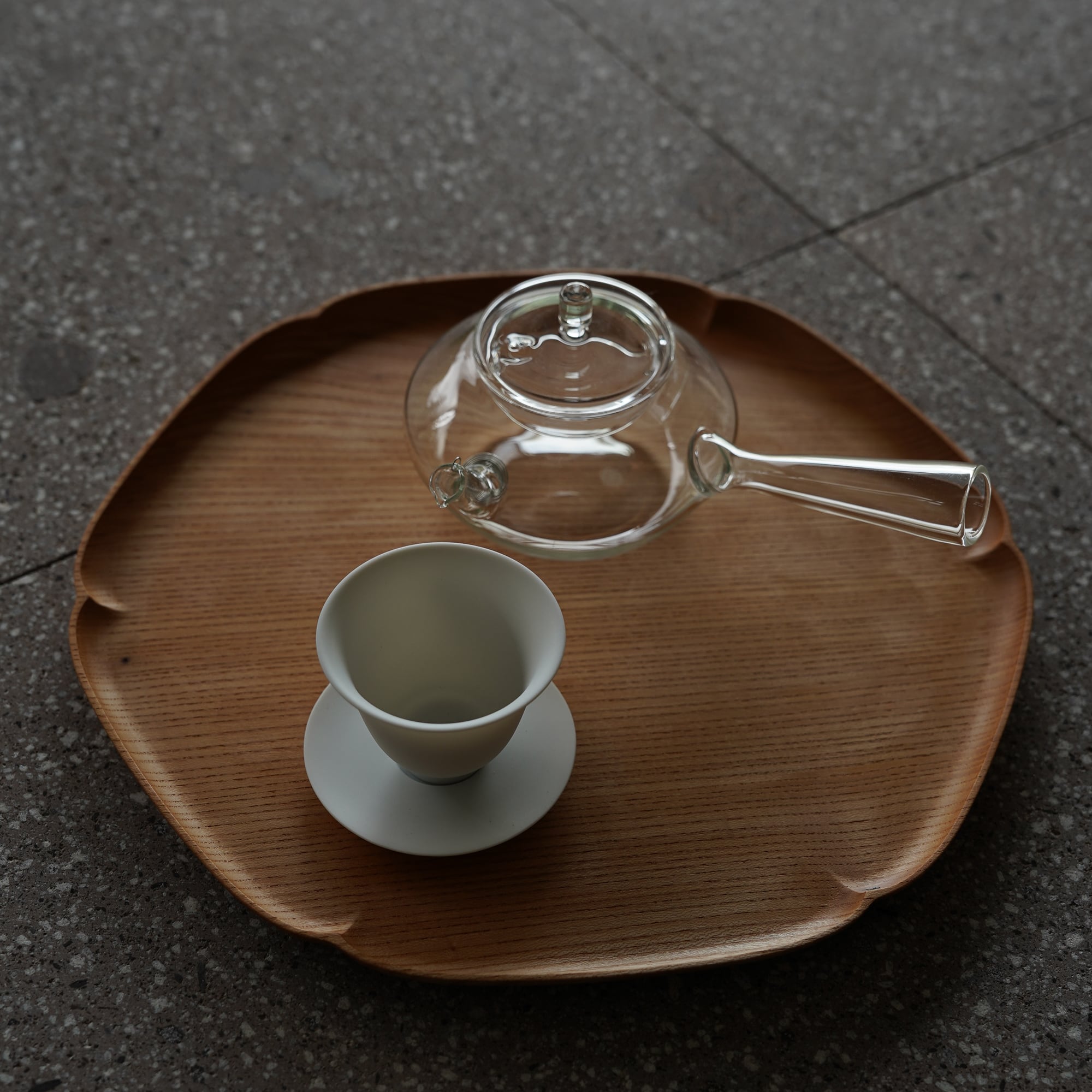 森岡希世子】煎茶碗＆茶托 九谷焼 | 花紫