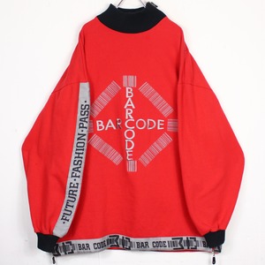【Caka act2】Embroidery Design Zip Gimmick Loose Sweat Shirt