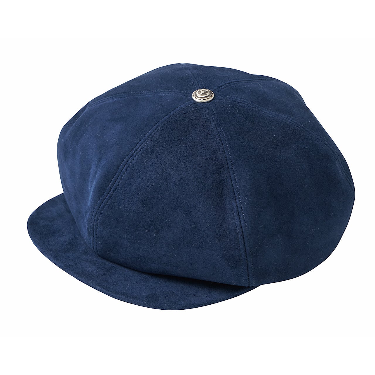 LEATHER SUEDE CASQUETTE W/SILVER BUTTON (ENTREFINO) | 【OFFICIAL 