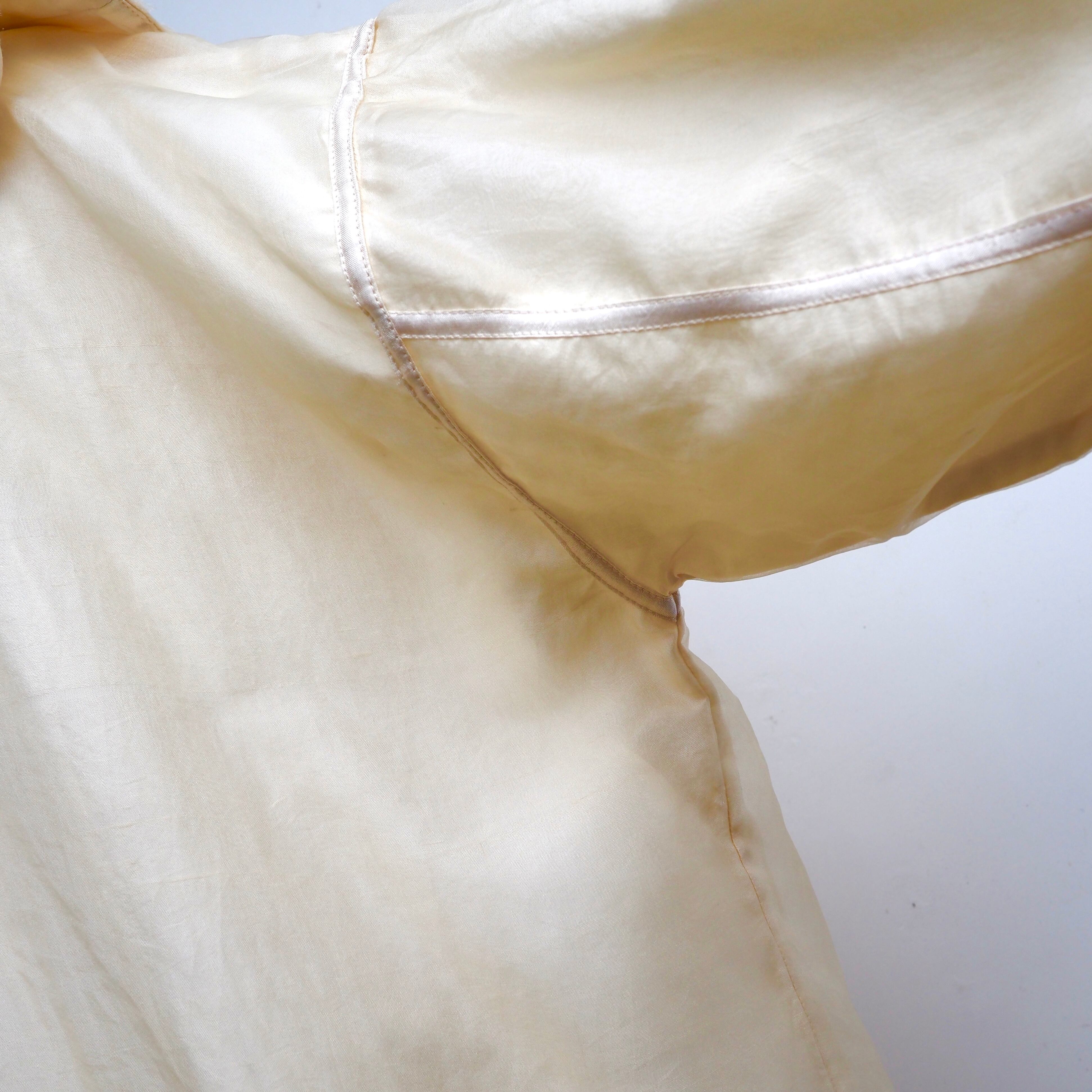 BUNON/Flower Layered Silk one piece coat/シルクワンピースコート