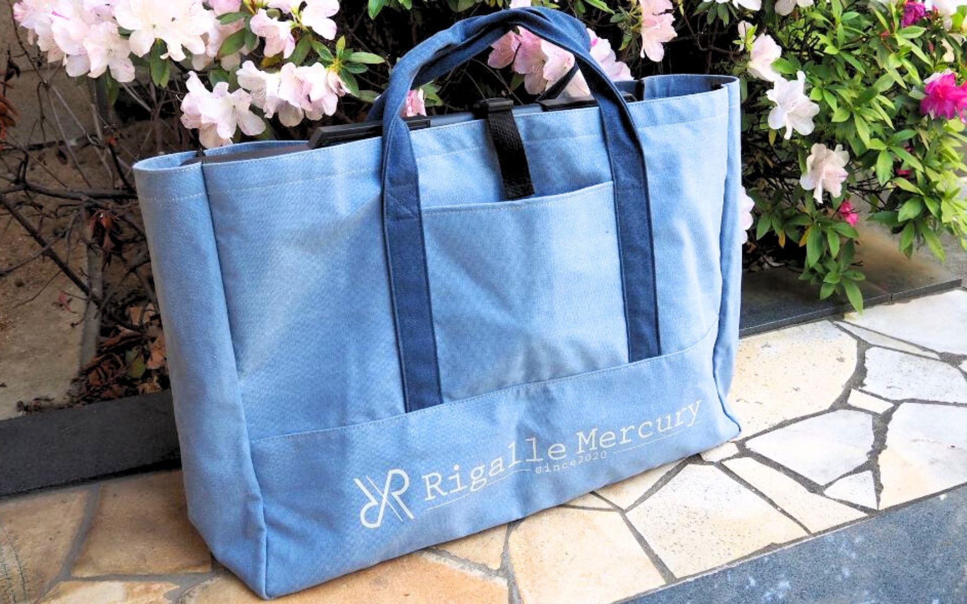 レンタル/ライトブルー 48L トートバッグ 大型 底板なし