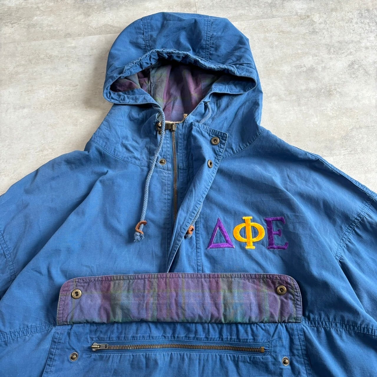 OLD GAP 90s コットンアノラック ギリシャ文字 チェック No.1396 OLD GAP 90s コットンアノラック ギリシャ文字 チェック No.1396