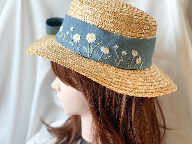 森のお嬢さんのカンカン帽《カモミール》（ブルー）  | from closet